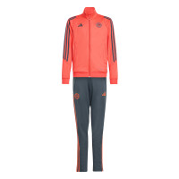 adidas Bayern Munich Survêtement Full-Zip 2025-2026 Enfants Orange Gris Foncé