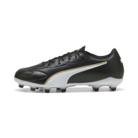PUMA King 20 Match Gazon Naturel Artificiel Chaussures de Foot (MG) Noir Blanc Doré