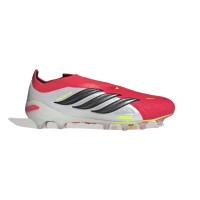 adidas Predator Elite Sans Lacets Gazon Artificiel Chaussures de Foot (AG) Rouge Blanc Noir