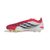 adidas Predator Elite Sans Lacets Gazon Artificiel Chaussures de Foot (AG) Rouge Blanc Noir