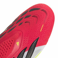 adidas Predator Elite Sans Lacets Gazon Artificiel Chaussures de Foot (AG) Rouge Blanc Noir