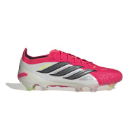 adidas Predator Elite Gazon Naturel Chaussures de Foot (FG) Rouge Blanc Noir