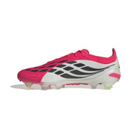 adidas Predator Elite Gazon Naturel Chaussures de Foot (FG) Rouge Blanc Noir