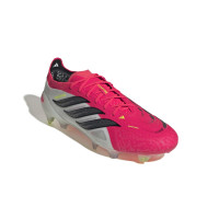 adidas Predator Elite Gazon Naturel Chaussures de Foot (FG) Rouge Blanc Noir