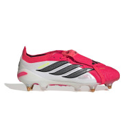 adidas Predator Elite FT Crampons Vissés Chaussures de Foot (SG) Rouge Blanc Noir