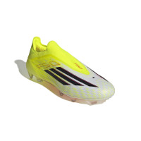 adidas F50 Elite Sans Lacets Gazon Naturel Chaussures de Foot (FG) Néon Jaune Noir Rouge