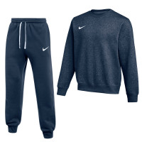 Combinaison de jogging Nike Park 26 Fleece Crew bleu foncé et blanc