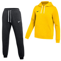 Combinaison De Jogging À Capuche En Polaire Nike Park 26 Pour Femmes, Jaune Et Noir
