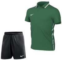 Nike Dri-FIT Park 26 Polo Trainingsset Kids Donkergroen Zwart