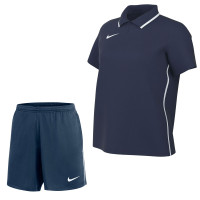 Ensemble d'entraînement de polo Nike Dri-FIT Park 26 pour femmes, bleu foncé et blanc