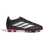 adidas Predator Club Gazon Naturel Artificiel Chaussures de Foot (MG) Enfants Noir Blanc Rouge