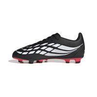 adidas Predator Club Gazon Naturel Artificiel Chaussures de Foot (MG) Enfants Noir Blanc Rouge