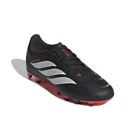 adidas Predator Club Gazon Naturel Artificiel Chaussures de Foot (MG) Enfants Noir Blanc Rouge