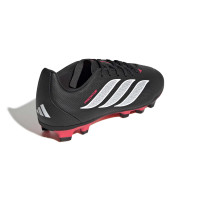 adidas Predator Club Gazon Naturel Artificiel Chaussures de Foot (MG) Enfants Noir Blanc Rouge