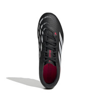 adidas Predator Club Gazon Naturel Artificiel Chaussures de Foot (MG) Enfants Noir Blanc Rouge