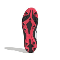 adidas Predator Club Gazon Naturel Artificiel Chaussures de Foot (MG) Enfants Noir Blanc Rouge