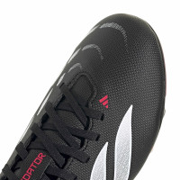 adidas Predator Club Gazon Naturel Artificiel Chaussures de Foot (MG) Enfants Noir Blanc Rouge