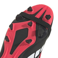adidas Predator Club FT Gras / Kunstgras Voetbalschoenen (MG) Kids Zwart Wit Rood