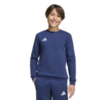 Sweat adidas Entrada 26 pour enfants bleu foncé et blanc