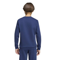 Sweat adidas Entrada 26 pour enfants bleu foncé et blanc