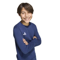 Sweat adidas Entrada 26 pour enfants bleu foncé et blanc