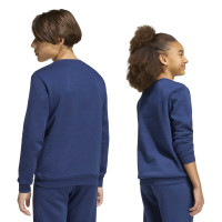 Sweat adidas Entrada 26 pour enfants bleu foncé et blanc