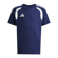 T-shirt décontracté adidas Tiro 26 League pour enfants bleu foncé et blanc