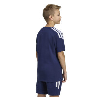 T-shirt décontracté adidas Tiro 26 League pour enfants bleu foncé et blanc