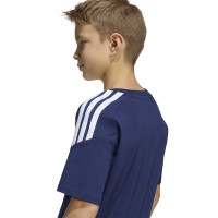 T-shirt décontracté adidas Tiro 26 League pour enfants bleu foncé et blanc