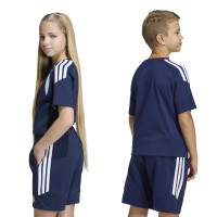 T-shirt décontracté adidas Tiro 26 League pour enfants bleu foncé et blanc