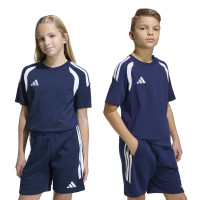 T-shirt décontracté adidas Tiro 26 League pour enfants bleu foncé et blanc