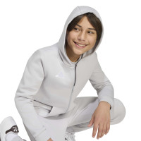 Gilet adidas Entrada 26 pour Enfants, gris et blanc