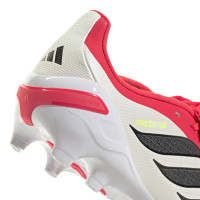 adidas Predator League FT Gazon Naturel Chaussures de Foot (FG) Enfants Rouge Blanc Noir