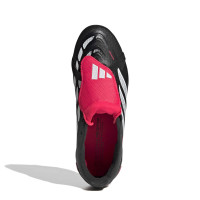 adidas Predator League FT Gras Voetbalschoenen (FG) Kids Zwart Wit Rood