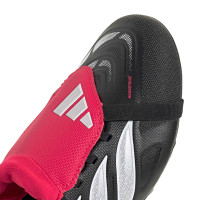 adidas Predator League FT Gras Voetbalschoenen (FG) Kids Zwart Wit Rood