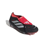adidas Predator Elite FT Gazon Naturel Chaussures de Foot (FG) Noir Blanc Rouge