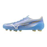 Mizuno Alpha III Elite Gazon Naturel Chaussures de Foot (FG) Bleu Blanc Doré