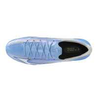 Mizuno Alpha III Elite Gazon Naturel Chaussures de Foot (FG) Bleu Blanc Doré