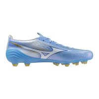 Mizuno Alpha III Elite Gazon Naturel Chaussures de Foot (FG) Bleu Blanc Doré