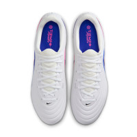 Nike Tiempo Maestro Academy Gazon Naturel Artificiel Chaussures de Foot (MG) Blanc Bleu Rose Vif