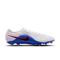 Nike Tiempo Maestro Elite Gazon Artificiel Chaussures de Foot (AG) Blanc Bleu Rose Vif