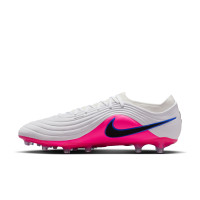 Nike Tiempo Maestro Elite Gazon Artificiel Chaussures de Foot (AG) Blanc Bleu Rose Vif