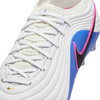 Nike Tiempo Maestro Elite Gazon Artificiel Chaussures de Foot (AG) Blanc Bleu Rose Vif