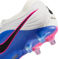 Nike Tiempo Maestro Elite Gazon Artificiel Chaussures de Foot (AG) Blanc Bleu Rose Vif