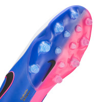 Nike Tiempo Maestro Elite Gazon Artificiel Chaussures de Foot (AG) Blanc Bleu Rose Vif