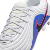 Nike Tiempo Maestro Academy Crampons Vissés Chaussures de Foot (SG) Blanc Bleu Rose Vif