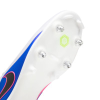 Nike Tiempo Maestro Academy Crampons Vissés Chaussures de Foot (SG) Blanc Bleu Rose Vif
