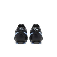 Nike Tiempo Ligera Pro Gazon Naturel Chaussures de Foot (FG) Noir Bleu Clair