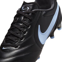 Nike Tiempo Ligera Pro Gazon Naturel Chaussures de Foot (FG) Noir Bleu Clair