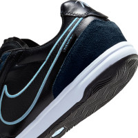 Nike Tiempo Street Gato Straatvoetbalschoenen Zwart Obsidian Lichtblauw
